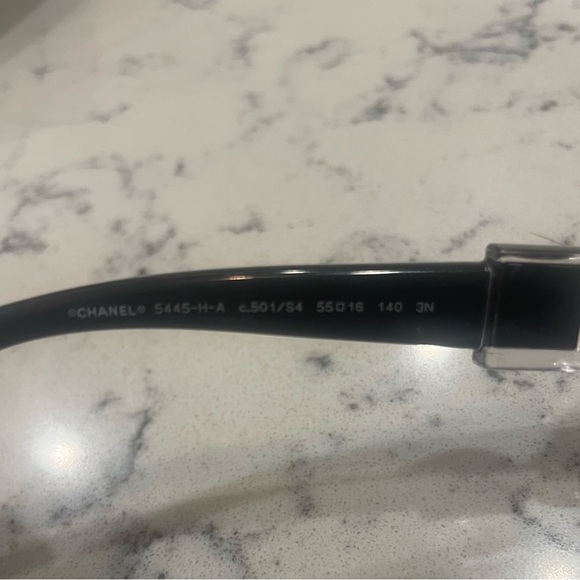 CHANEL 5445-H 501/S4 Black Cat Eye Butterfly Pearl Sunglasses - Picture 10 of 11